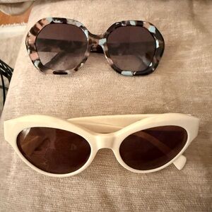 Stylish Cream and Patterned Sunglasses Set